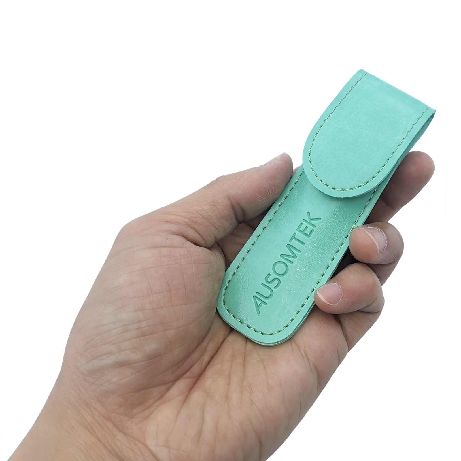 96mm Nose Hair Trimming Tweezers - Cyan PU Case