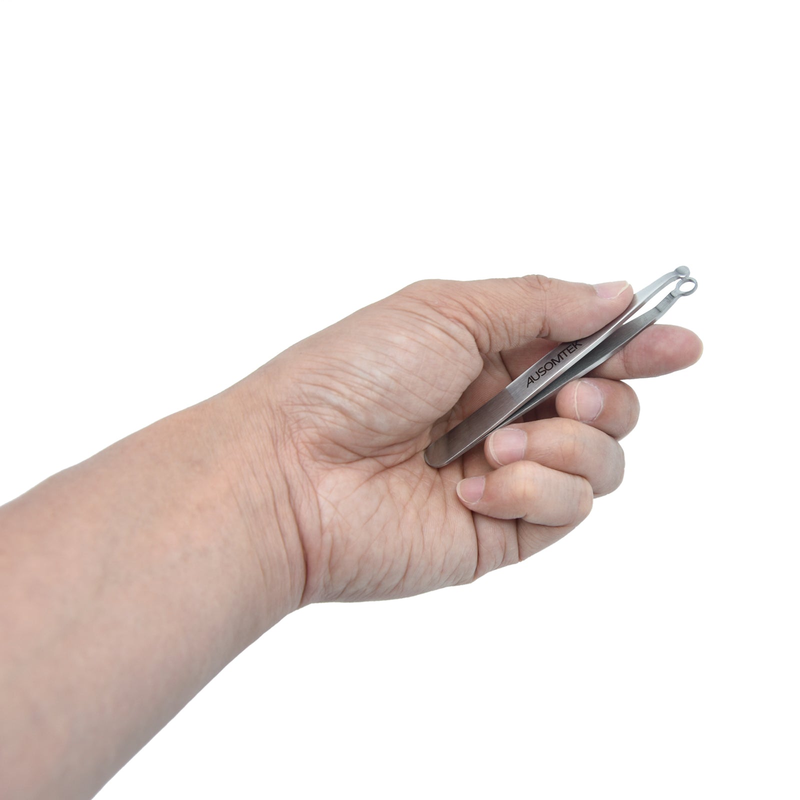 96mm Nose Hair Trimming Tweezers - Cyan PU Case