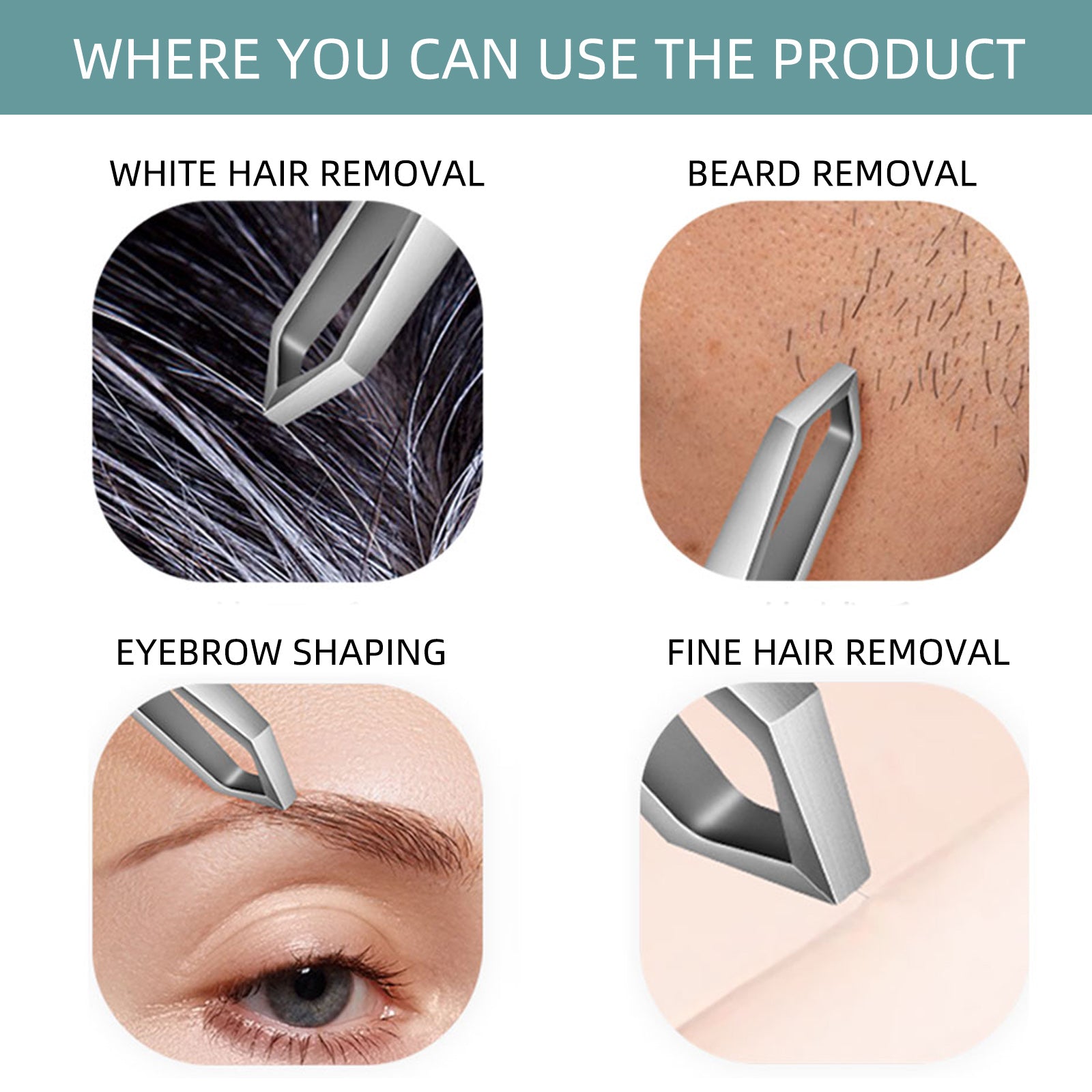 5mm Beard Tweezers - Clear Box