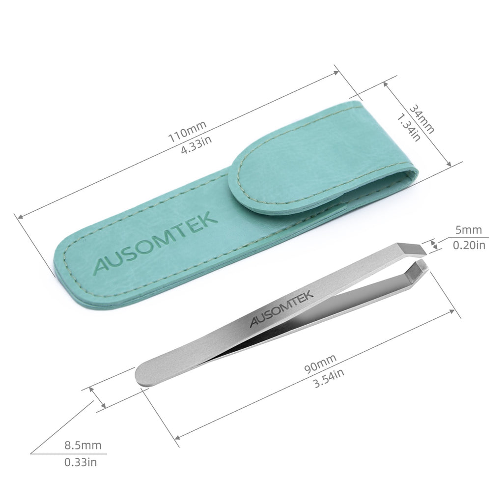 5mm Beard Tweezers - Cyan PU Case