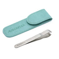 10mm Beard Tweezers with Anti-Slip Slot  - Cyan PU Case