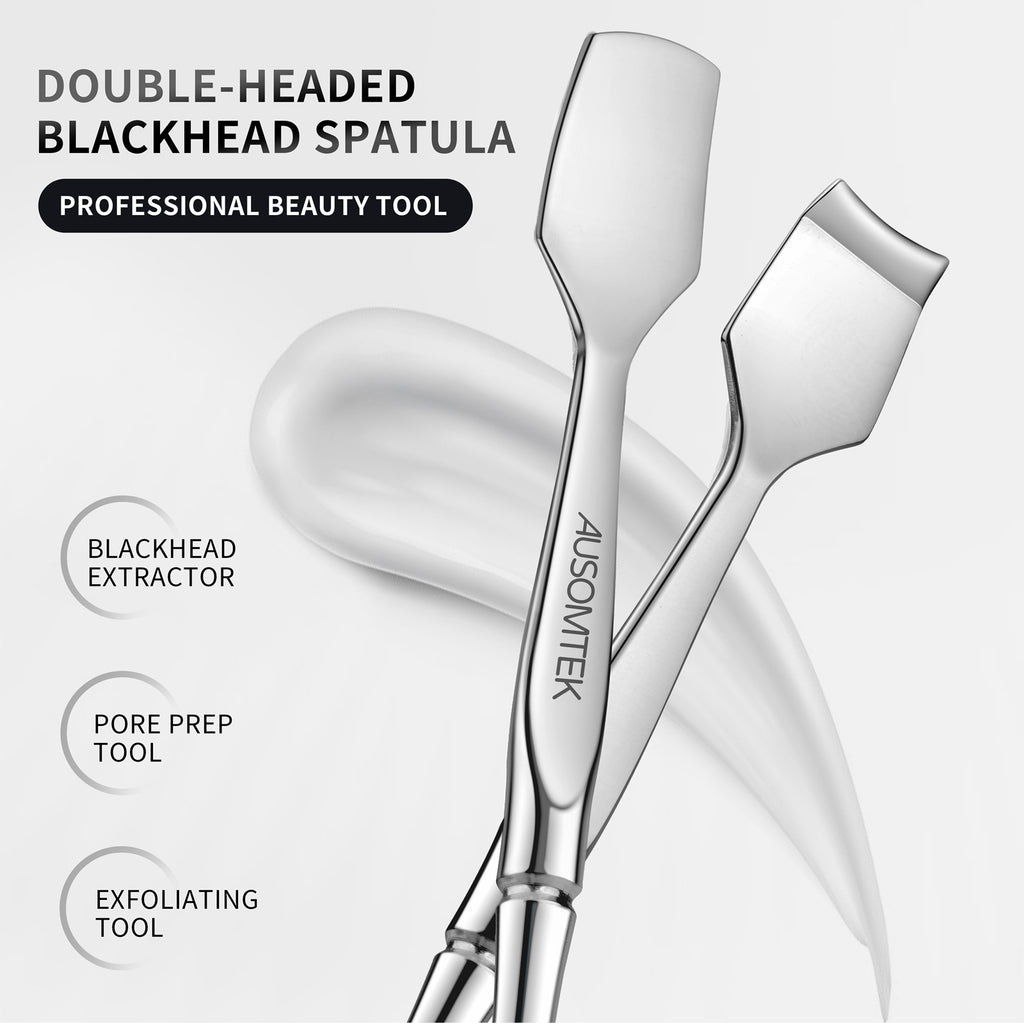 Dual-Ended Blackhead Spatula - Cyan PU Case