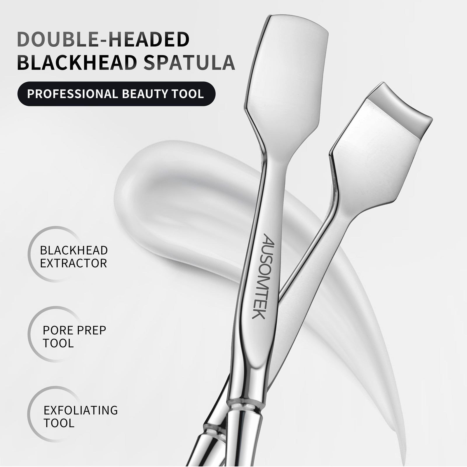 Dual-Ended Blackhead Spatula - Cyan PU Case