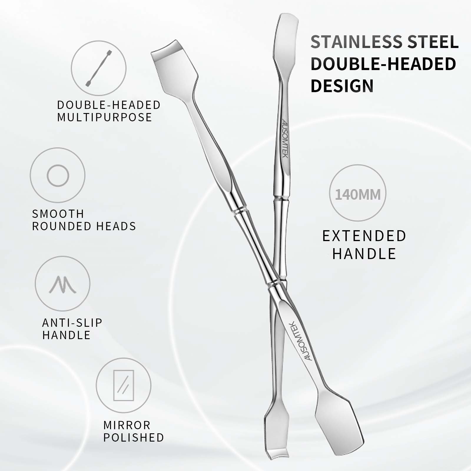 Dual-Ended Blackhead Spatula - Cyan PU Case