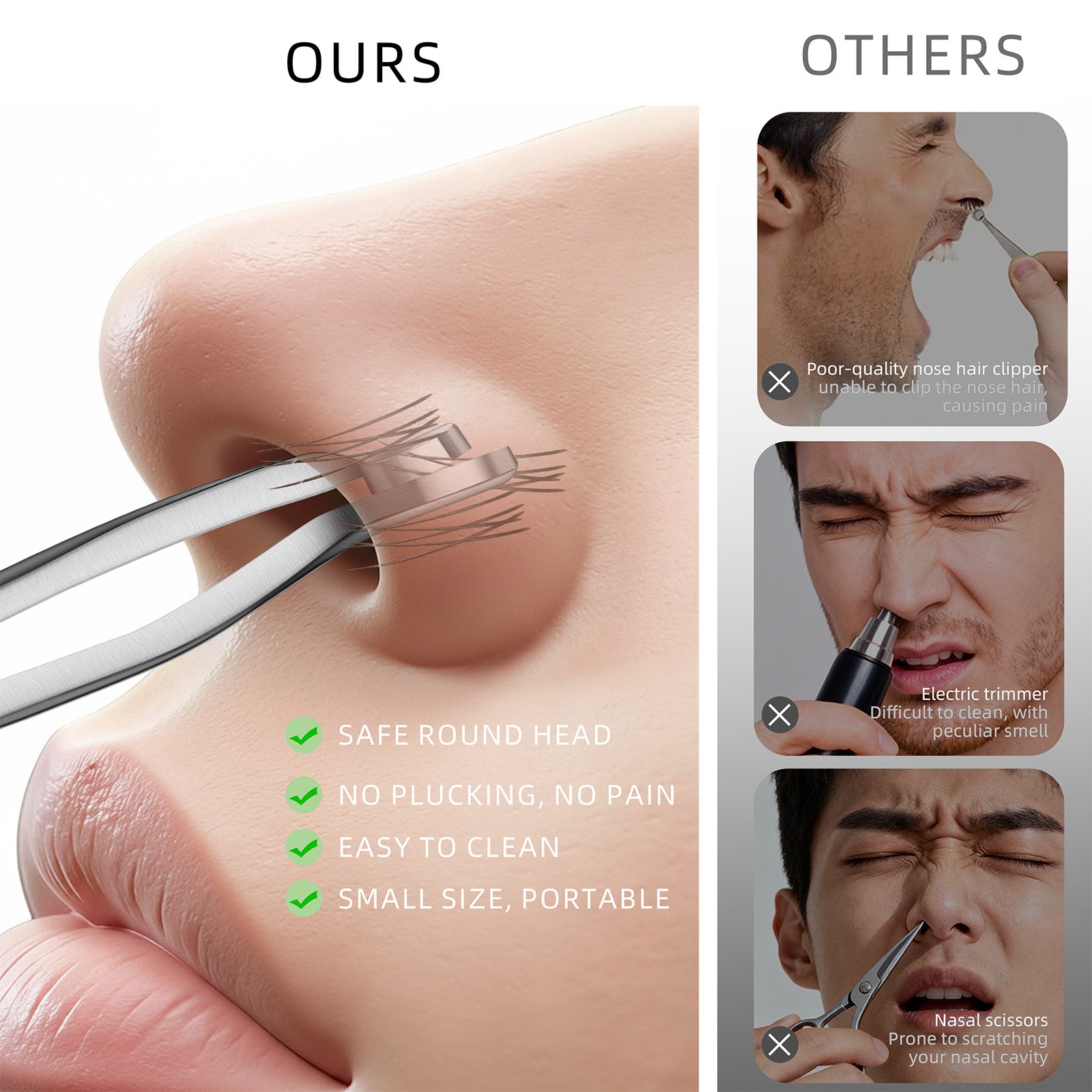 73mm Circular Nasal Hair Clipper - Cyan PU Case