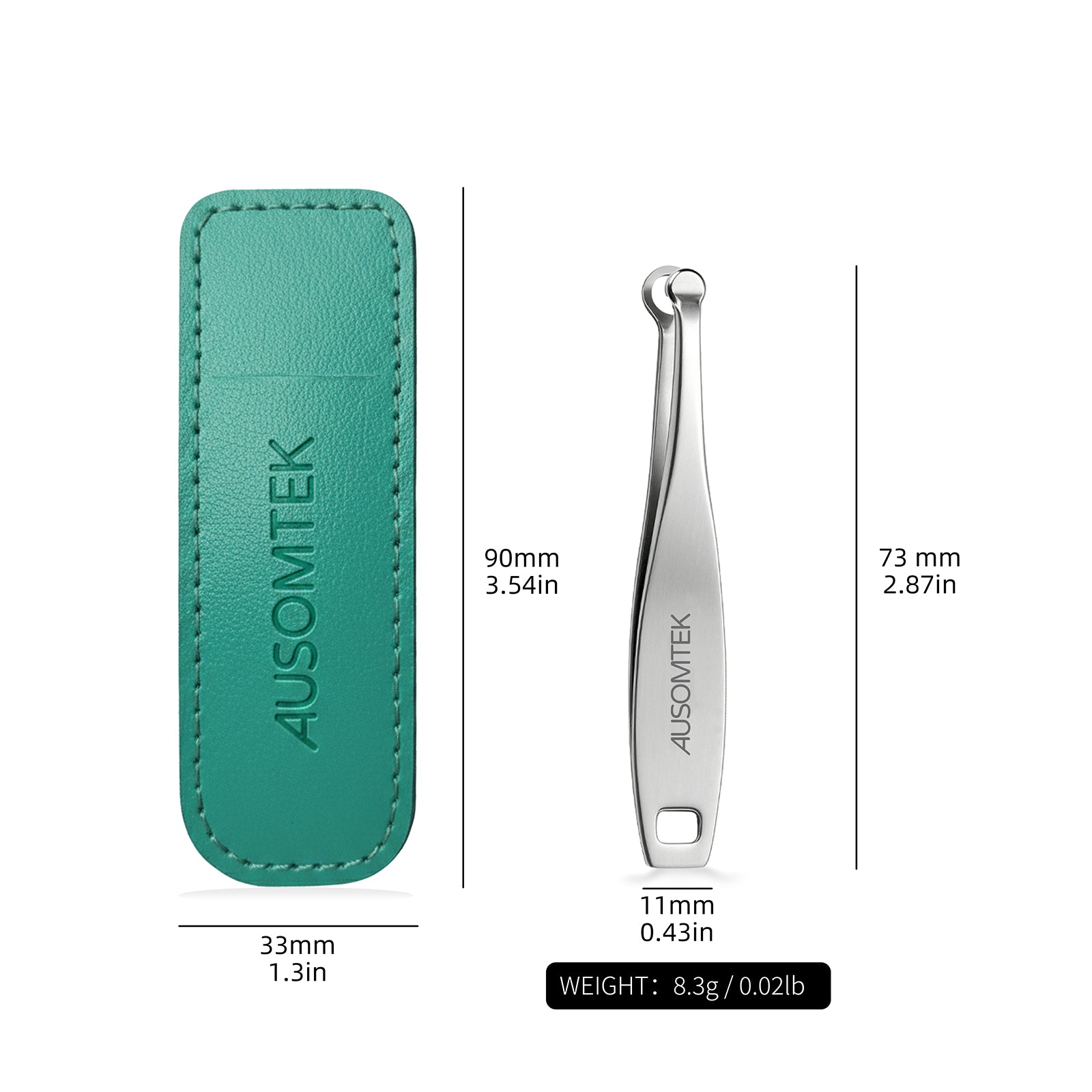 73mm Circular Nasal Hair Clipper - Cyan PU Case