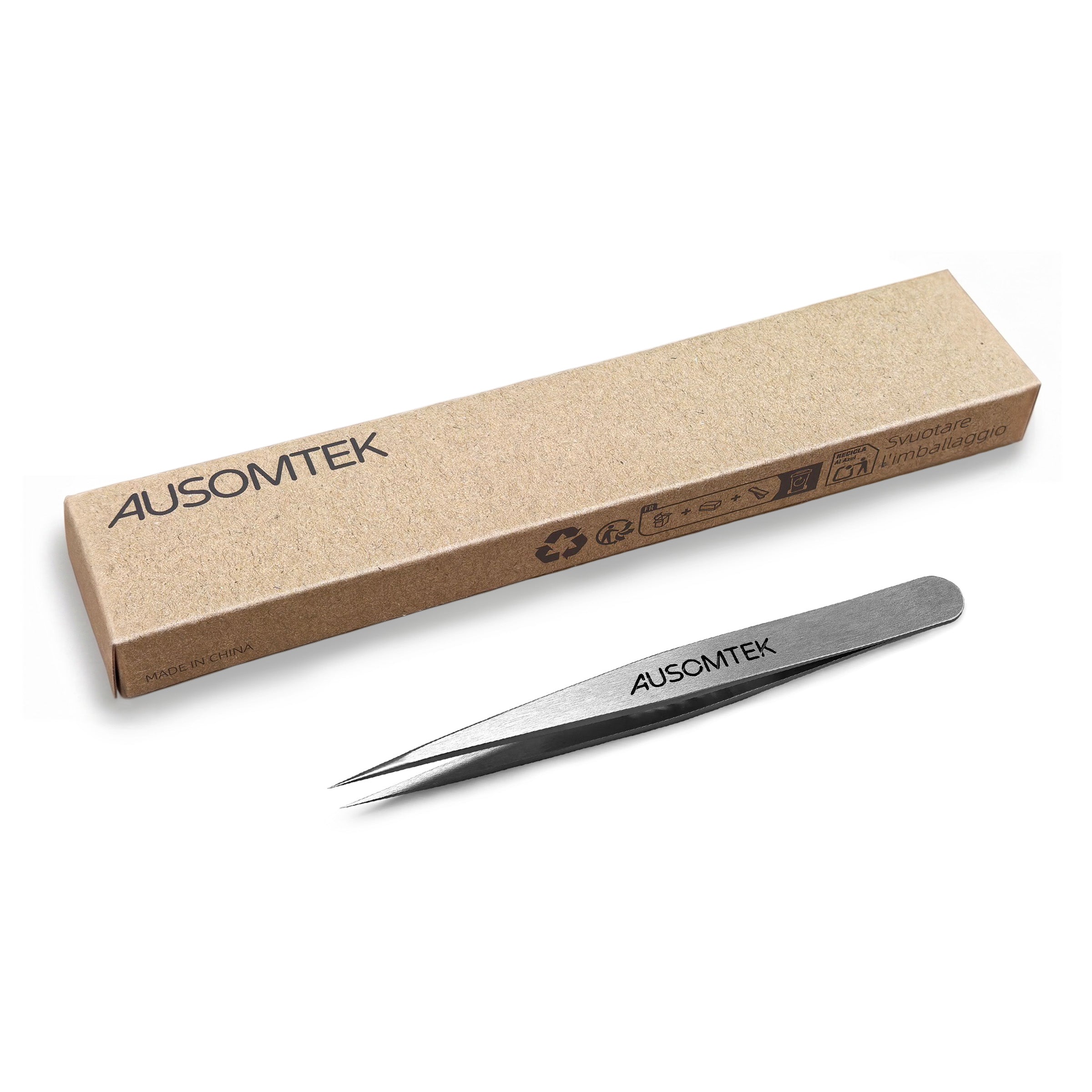 AUSOMTEK 96mm Ingrown Hair Tweezers with Needle Pointed Tip
