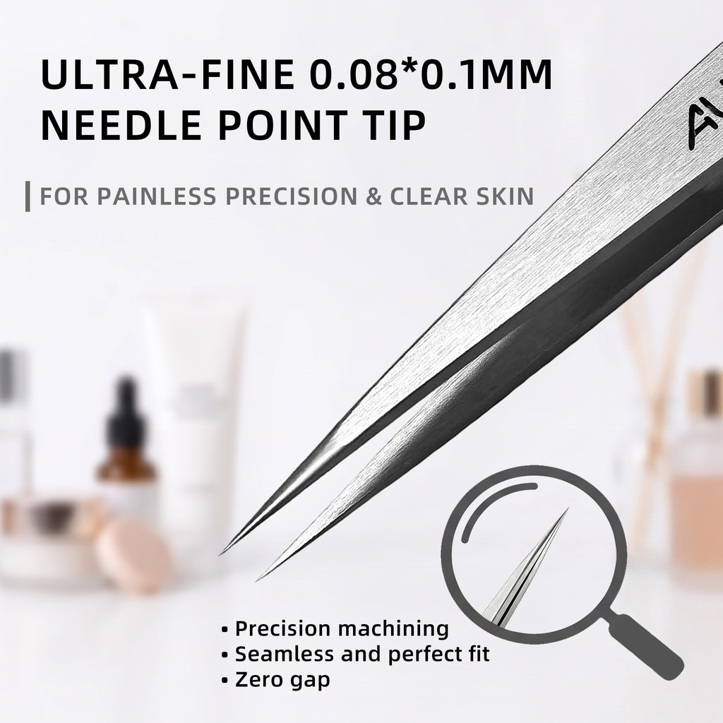 AUSOMTEK 96mm Ingrown Hair Tweezers with Needle Pointed Tip